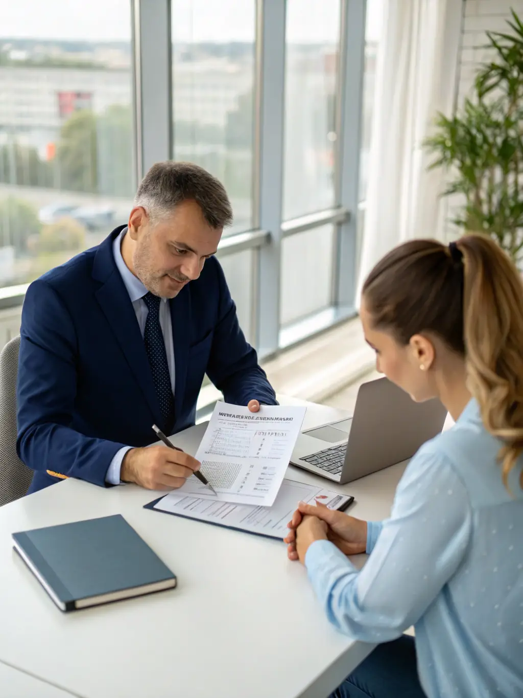 A closing scene with a homeowner receiving payment for their property, symbolizing a successful sale and debt resolution.